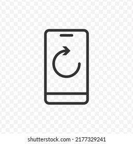 Vector illustration of rotate phone icon in dark color and transparent background(png).