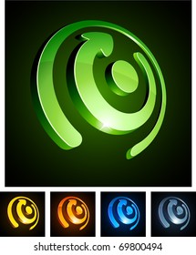 Vector illustration of rotate shiny symbols.