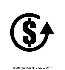 vector illustration of rotating dollar symbol