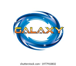 vector illustration of rotating galaxy space with text