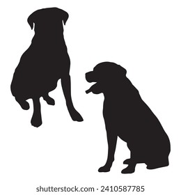 Vector Illustration of Rottweiler Dog Silhouette