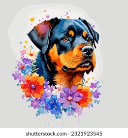 Vektorgrafik eines Rottweiler-Gesichts