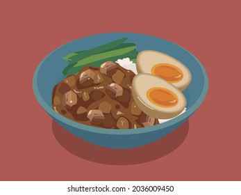 Vector illustration of roulaw rice