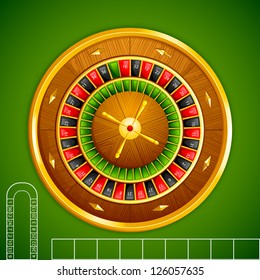 vector illustration of roulette on casino table