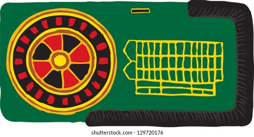 Vector illustration of roulette table