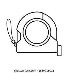 Vector illustration of roulette and tape logo. Web element of roulette and measuring stock vector illustration.