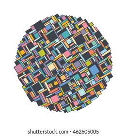 Vector illustration. Round abstract figure.Hand Drawn