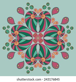 Vector illustration, round abstract ornate pattern, element for your design