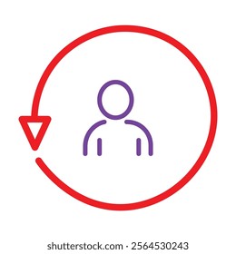 Vector illustration, round arrow rotation icon. The user, the avatar.