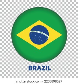 Vector illustration round badge Brazil country