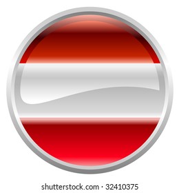 Vector Illustration of round button decorated with the flag  Republic of Austria