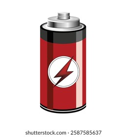 Vector illustration round classic battery on white background