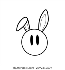 vector illustration of round cute rabbit character