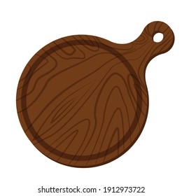 Vector illustration of a round cutting board on a white background. Kitchen tools