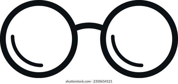 Vector illustration of round eyeglasses. Optical logo.