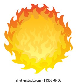 Vector illustration round fireball icon on white background