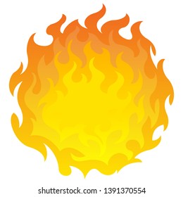 Vector illustration round fireball icon on white background