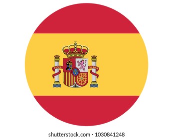 Vector illustration of the round flag of Spain
