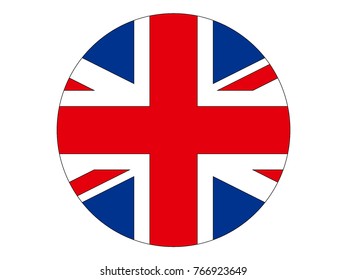 Vector illustration of a round flag of United Kingdom