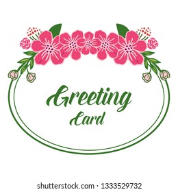 Vector illustration round flower frame for greeting card template