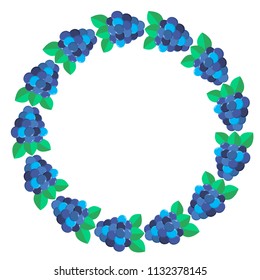 Vector illustration. Round frame of berries. BlackBerry