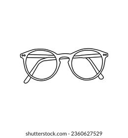 ilustración vectorial de gafas redondas, accesorio para mujeres y hombres. Óptica, ver bien, lente, vintage, tendencia.