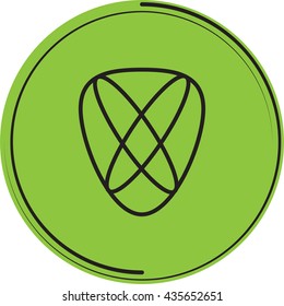 vector illustration round green icon shield