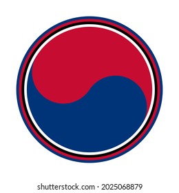 vector illustration. round icon. korean flag. sticker, logo, print, stamp, decoration, etc.