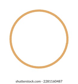 Vector illustration of round marine rope frame for logo or text. Vintage framework isolated on white background.