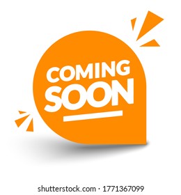 Vector Illustration Round Orange Coming Soon Label. Modern Web Banner.