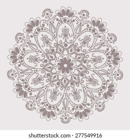 Vector illustration of round oriental mandala ornament for your design