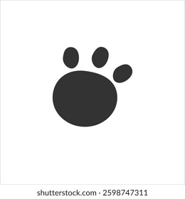Vector illustration of a round panda footprint with cute toes