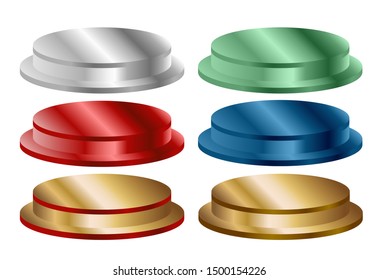 Vector illustration of a round podium for displaying product demonstrations, advertising stand