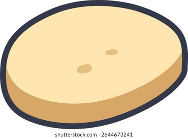 Vector illustration of a round provolone cheese slice. Great for pizza, dairy, or Italian food design elements.