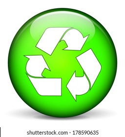vector illustration of round recycle icon on white background