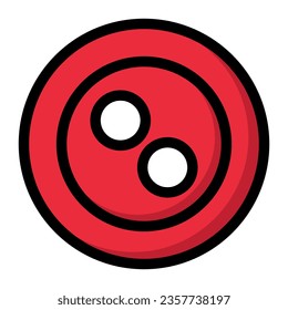 Vector illustration of a round red button.
