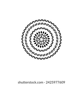Vector illustration of a round shape pattern for tattoo