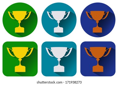 Vector illustration of round and square icon cup