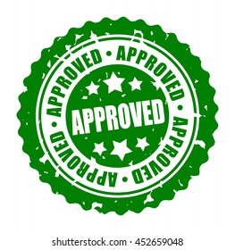 Vector illustration round stamp APPROVED