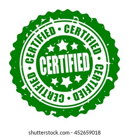 Vector illustration round stamp CERTIFIED
