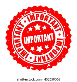 Vector illustration round stamp IMPORTANT