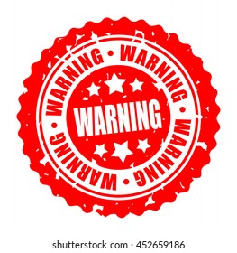 Vector illustration round stamp WARNING