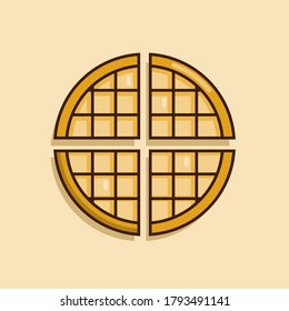 Vector illustration of a round waffle. Suitable for World Food Day and any other food event and theme