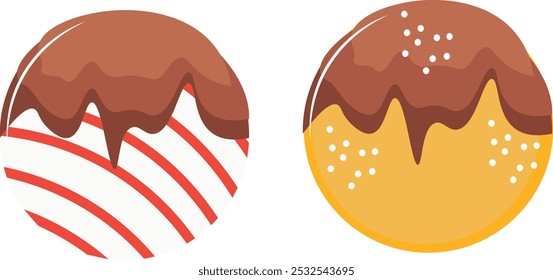 Vector illustration of rounded cocoa chocolate