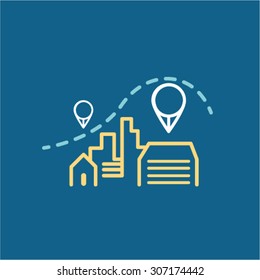 Vector illustration route city