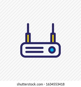 Vector illustration of router icon colored line. Beautiful network element also can be used as modem icon element.