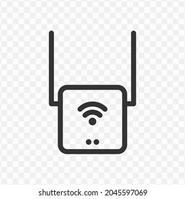 Vector illustration of router icon in dark color and transparent background(png).