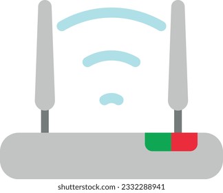 Vector illustration of a router or modem. Wi-Fi communication. Home Internet. 