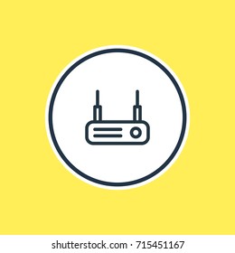 Vector Illustration Of Router Outline. Beautiful Network Element Also Can Be Used As Modem Element.