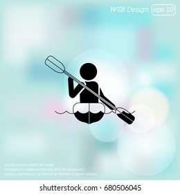 Vector illustration. Rowing icon